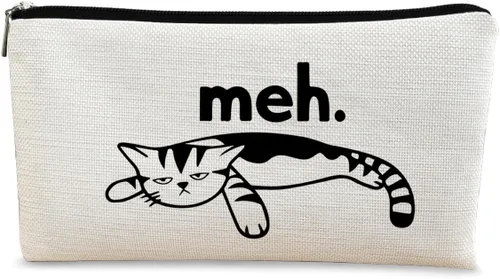 Vista 28 de Regalos de Gatos - Pequeña bolsa de maquillaje, bolsa de cosméticos para amantes de los gatos, bolsa de maquillaje para adolescentes y mujeres, cat 1