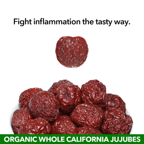Vista 3 de JUJUME Jujubes Orgánicos Certificados por USDA Cultivados en California Frutas de Datil Rojo Clasificados Individualmente 3 Veces para Control