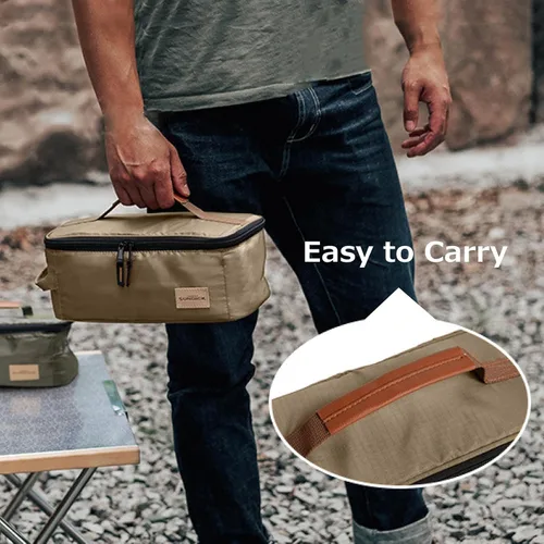 Vista 5 de Azarxis Camping Travel Cooking Utensils Organizer Bag Cookware Storage Bag Portable Small Stuff Case for Storing Flatware Cutlery Digital