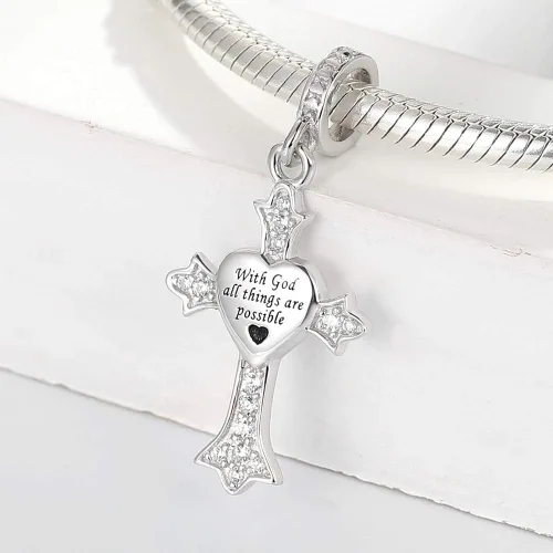 Vista 3 de Dijes de plata de ley 925 para pulsera y collar Pandora, regalos de joyería para mujeres