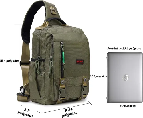 Vista 6 de Mochilas de hombro tipo bandolera NICGID, mochilas para pecho y hombro, mochilas para laptop de 12.5'' 13.3'' 14.1'' 15.6'', mochila crossbody tipo