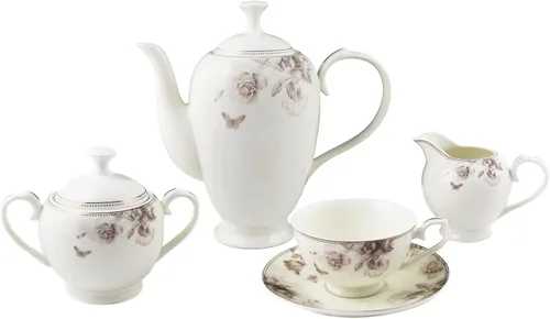 Vista 2 de Juego de vajilla de 57 piezas-servicio de porcelana para 8 personas-Cora