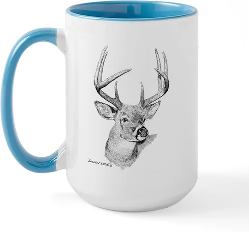 Vista 7 de CafePress Deer Season Closed Large Mug 15 oz (444 ml) Ceramic Coffee Mug