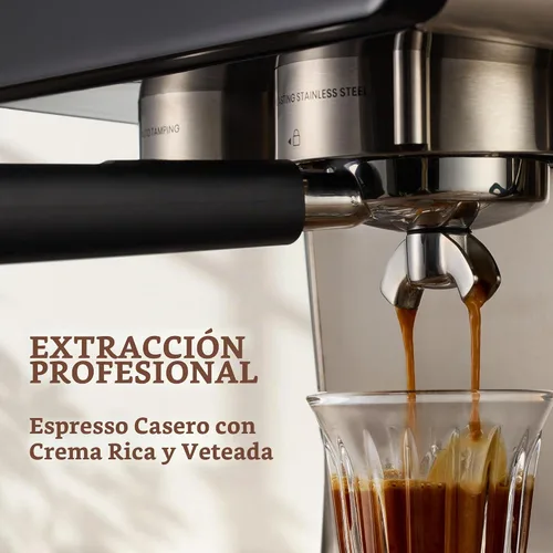 Vista 10 de Máquina de espresso con distribución automática y tazón con molinillo, cafetera barista con cold brew, espumador de leche para latte, máquina
