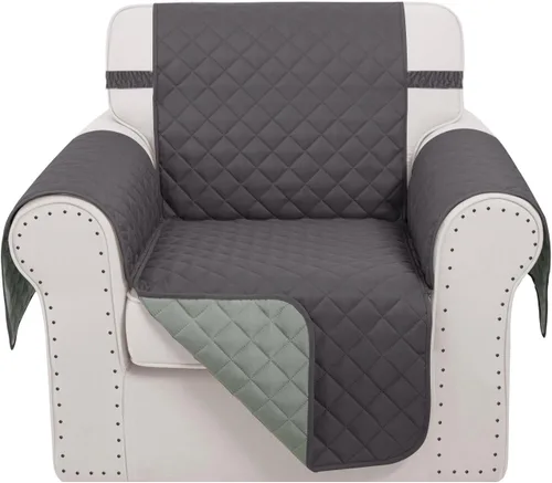 Vista 27 de Fundas para Silla Reclinable Reversibles Funda de Sofá para Mascotas Protector de Muebles Lazy Boy (Silla 23'', Beige/Beige)