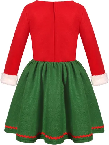 Vista 2 de Dormstop Disfraz de elfo navideño para niños, conjunto de vestido de elfo de Navidad