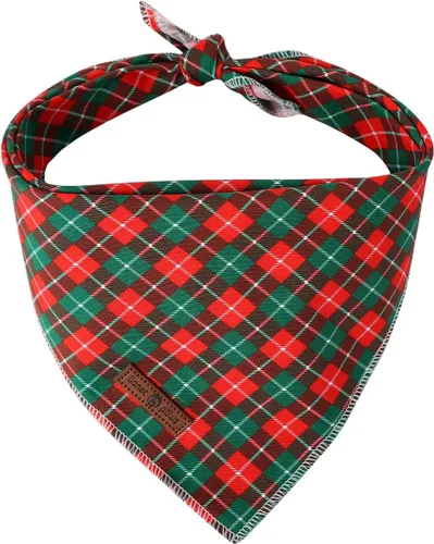 Vista 33 de Lionet Paws Bandana para Perro de Algodón Lavable Pañuelo Bufanda Bandana Triangular para Perros Pequeños Medianos y Grandes Cuadrícula Negra