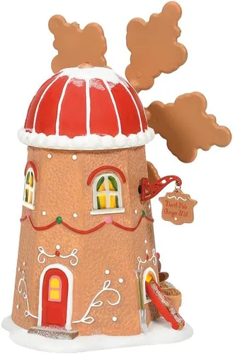 Vista 2 de Department 56 North Pole Village - Molino de galletas de jengibre animado, 7.64 pulgadas, multicolor
