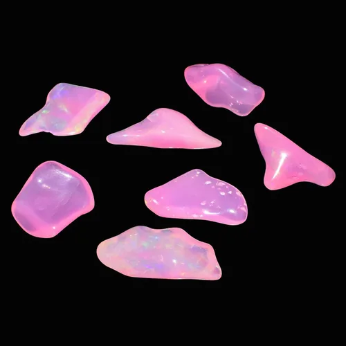 Vista 2 de 7 piezas de piedras preciosas naturales de ópalo etíope rosa orgánico, cristal curativo de chakras, cristales ásperos y piedras preciosas piedra