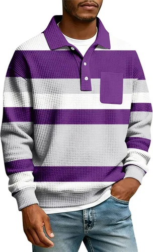 Vista 17 de Camisas de manga larga con botones a cuadros para hombre, con cuello de manga larga, estilo casual, elegante, a cuadros