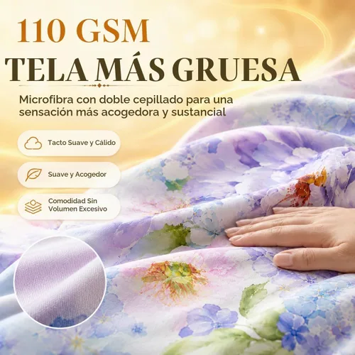 Vista 4 de YIYEA Juego de sábanas individuales, sábanas de hotel de calidad de 1800 hilos de microfibra doble cepillada con flores para cama individual, extra