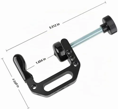 Vista 4 de CAMVATE Abrazadera C de aluminio con enchufe hembra de 1/4"-20 y 3/8"-16 para mesas de montaje en escritorio (2 piezas) - 2541