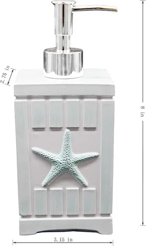 Vista 25 de Marina Decoration Juego de accesorios de baño de 4 piezas de decoración moderna de lujo, incluye dispensador de loción de jabón líquido para baño