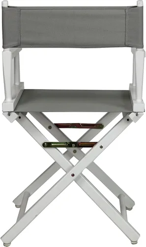 Vista 4 de Casual Home - Silla de director de 18.0 in, marco blanco con lona gris