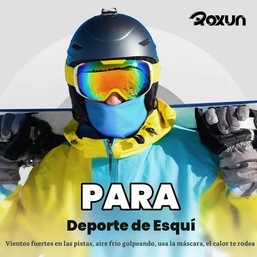 Vista 7 de ROXUN Pasamontañas de esquí, paquete de 2 unidades para motocicleta de Negro+calavera