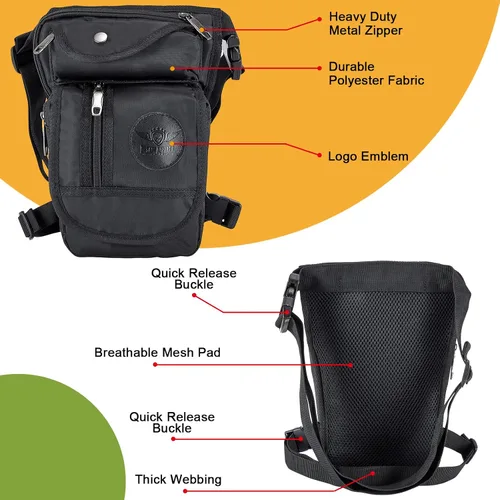 Vista 2 de Bolsa de pierna caída, bolsa de muslo para mujeres y hombres, bolsa táctica para piernas, bolsa de muslo, riñonera de muslo para motocicleta, bolsa
