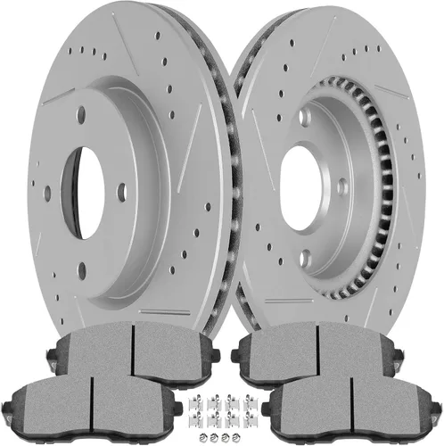 Vista 19 de SCITOO Kit de freno delantero Rotores de freno delantero y pastillas de freno de cerámica para Acura RSX 2003-2006