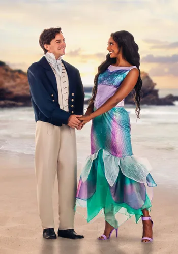 Vista 3 de Disfraz Deluxe de Ariel La Sirenita Live Action para Mujer Multicolor