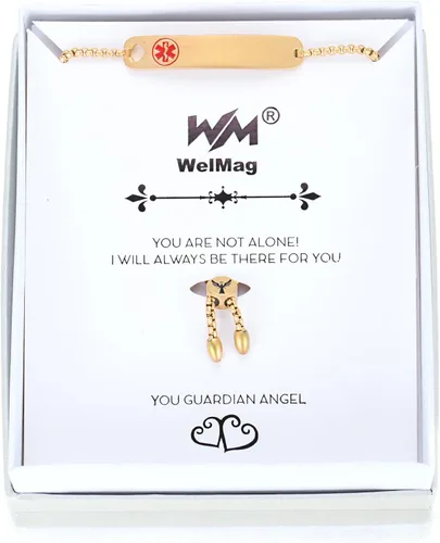 Vista 6 de WelMag Pulsera ajustable de alerta médica para mujer, grabado gratuito