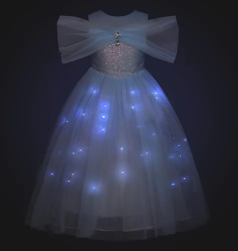 Vista 2 de Vgolar Disfraz de princesa iluminado para Halloween, vestido de princesa con accesorios