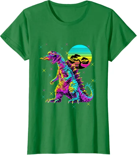 Vista 25 de Cool Streetwear synthwave 80s 90s retro anime snakezilla camiseta, Negro