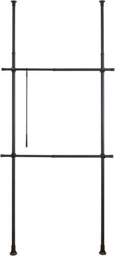 Vista 13 de WENKO Perchero de acero ajustable, blanco, 64.6-84.7 x 65-118.1 x 15