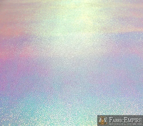 Vista 3 de Fabric Empire Tapicería de vinilo en relieve de piel holográfica brillante tela azul claro 54 pulgadas de ancho vendido por The Yard