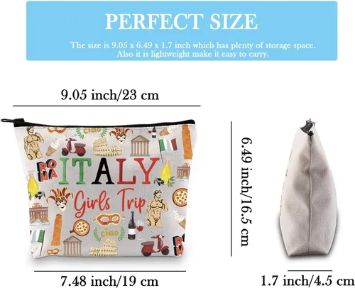 Vista 2 de Regalo de viaje a Italia Regalo de recuerdo italiano Regalo de vacaciones Italia Bachelorette Trip Gift Italia Bolsa de viaje para amantes