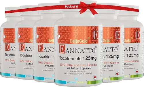 Vista 10 de WELLNESS EXTRACT Eannatto Tocotrienoles Deltagold Vitamina E Suplementos blandos, sin tocoferol, sin OMG, sin gluten y antioxidante