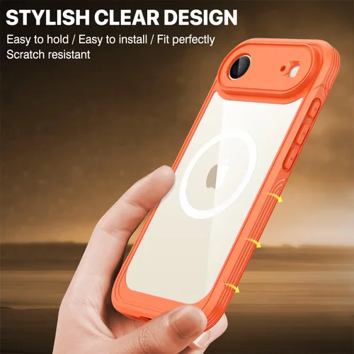 Vista 7 de CENHUFO Magnetic Cover iPhone 17 Air [Compatible with Magsafe] Integrated 9H Tempered Glass Screen and Camera Protection, Shockproof 360 Degree