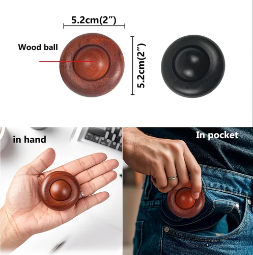 Vista 5 de 2 piezas de juguetes silenciosos para adultos, para aliviar el estrés, rodillo de madera, silencioso, juguetes para la ansiedad para hombres