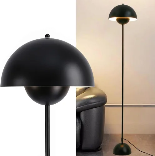 Vista 13 de COSYLUX Lámpara de pie moderna para sala de estar, lámpara de pie alta industrial para dormitorio, pantalla de metal que refleja la luz, lámpara