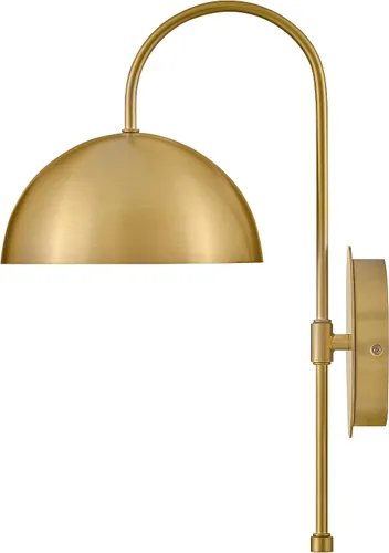 Vista 7 de Lark Lou - Aplique de pared individual, cuello de cisne delgado, pantalla de cúpula, interruptor de encendido/apagado, latón lacado