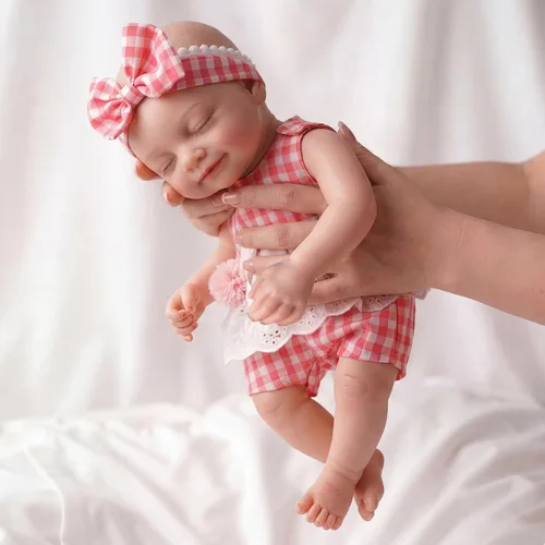 Vista 10 de BABESIDE Muñeca bebé de silicona – Muñecas de bebé Reborn durmiendo de 12 pulgadas, cuerpo completo de silicona, anatómicamente correcta, muñeca