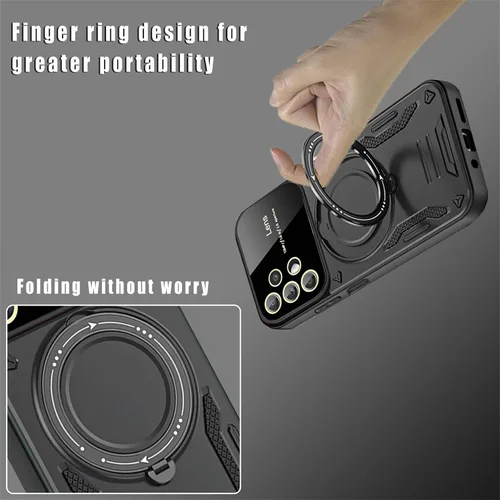 Vista 3 de Funda para Samsung Galaxy A13 5G / A04 / A04S con protector de lente de cámara, protección contra caídas de grado militar a prueba de golpes