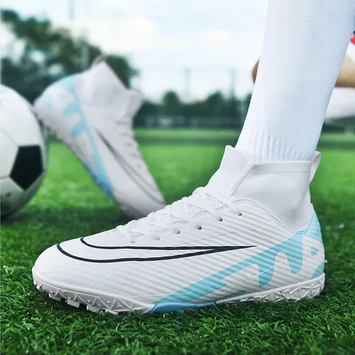 Vista 6 de Qzzsmy Tacos de fútbol para hombre, botas de fútbol de alta calidad, entrenamiento profesional, para deportes al aire libre, interiores, atléticos