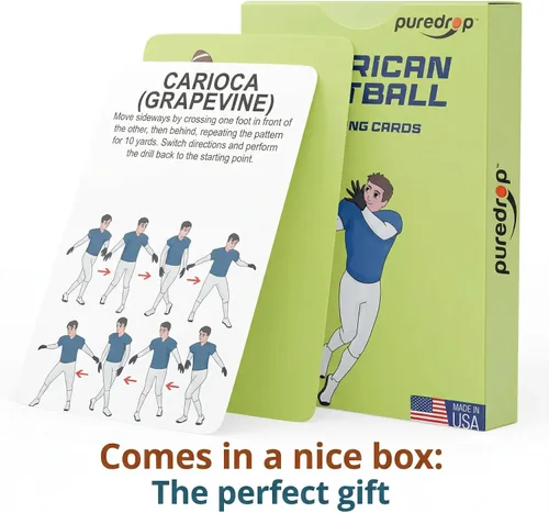 Vista 5 de Puredrop Equipo de Entrenamiento de Fútbol Americano Tarjetas de Entrenador de Ayuda Excelentes Ejercicios de Entrenamiento para Ejercicios