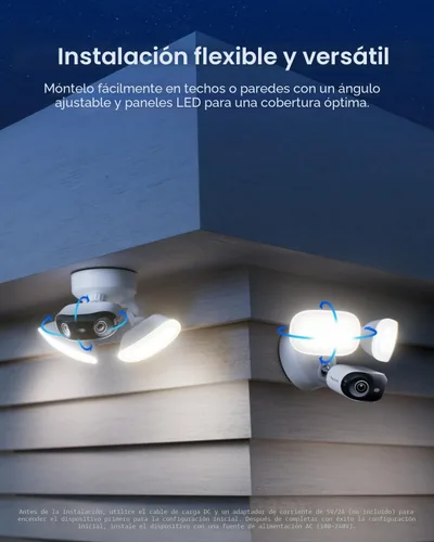 Vista 8 de REOLINK Elite Floodlight WiFi, 4K 8MP 180° cámara panorámica con cable reflector, 3000 lúmenes ajustables, búsqueda de video AI local, Wi-Fi 6