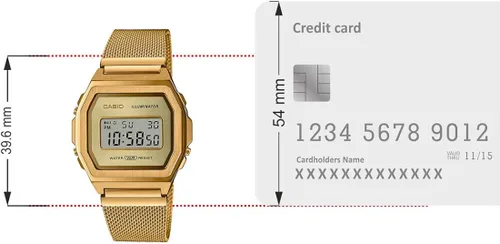 Vista 7 de Casio Collection Vintage Womens Digital Watch with Mesh Stainless Steel Strap