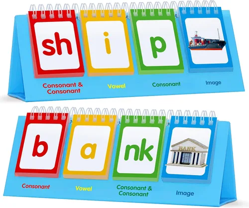 Vista 10 de CVC Word Flip Chart - 40 Tarjetas de doble cara con palabras de vocal corta, independiente, herramienta educativa de aprendizaje para suministros