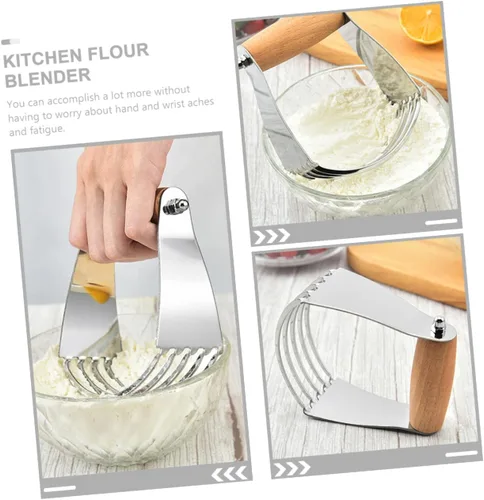 Vista 7 de Cortador de masa de acero inoxidable, licuadora de pastelería, herramienta de horneado manual para masa y mantequilla fría, utensilio de cocina