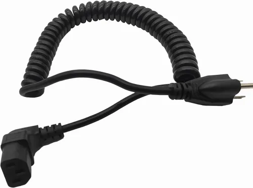 Vista 3 de Cable de alimentación en espiral hembra de 3 clavijas, cable de alimentación de CA de 3 clavijas, cable de alimentación de 8.2 ft/8 pies, 18 AWG