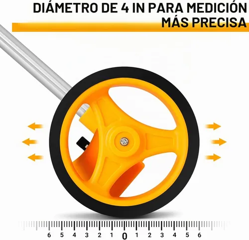 Vista 7 de DEKOPRO Rueda de medición, mide hasta 99,999 pies, rueda compacta con bolsa de transporte, 4 pulgadas