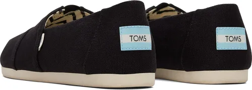 Vista 4 de TOMS Zapatos clásicos de lona para mujer, Lona negra de algodón reciclado, 7