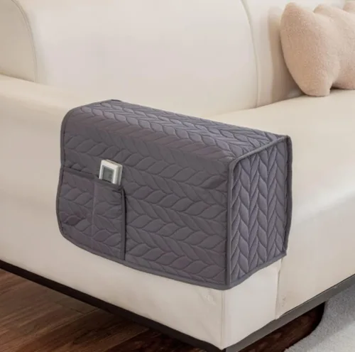 Vista 6 de Fundas antideslizantes para reposabrazos con 2 bolsillos para sofá, sillón, organizador para control remoto, teléfono, protector de brazos