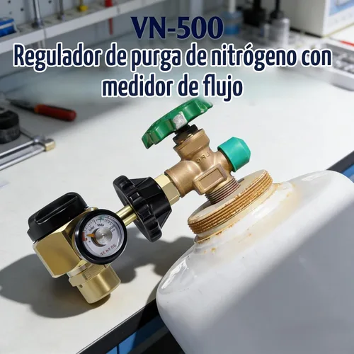 Vista 7 de Siasky Regulador de nitrógeno VN-500 - 4 modos de trabajo (TST/PRG/BRZ/OFF) - Ajuste de presión de 0-500PSI para purga de nitrógeno de precisión
