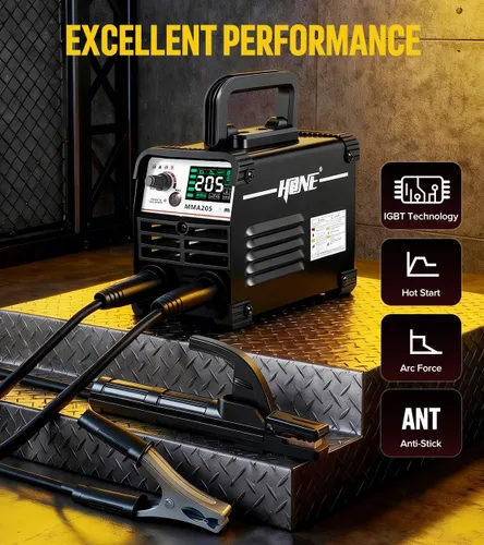 Vista 6 de HONE Máquina de Soldadura MINI Mejorada, 205 Amperios Incluye 25 Varillas Soldador de Electrodo con Soldadura Lift Tig, Máquina Soldadora Mini