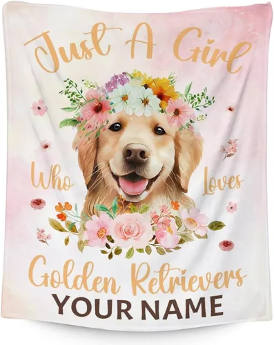 Vista 9 de Golden Retriever - Manta para niñas, tamaño de regazo de 30 x 40 pulgadas, manta de felpa suave y mullida, manta colorida y linda para sala de estar