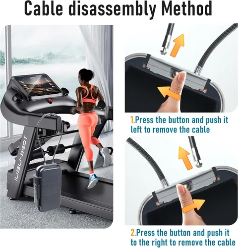 Vista 5 de Caja de seguridad portátil, combinación segura con cable extraíble, establece tu propia combinación, para viajes, actividades familiares y de Negro