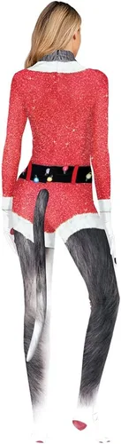 Vista 2 de Cosplay Zentai Body 3D impreso Animal Hombre manga larga fiesta Halloween traje completo traje